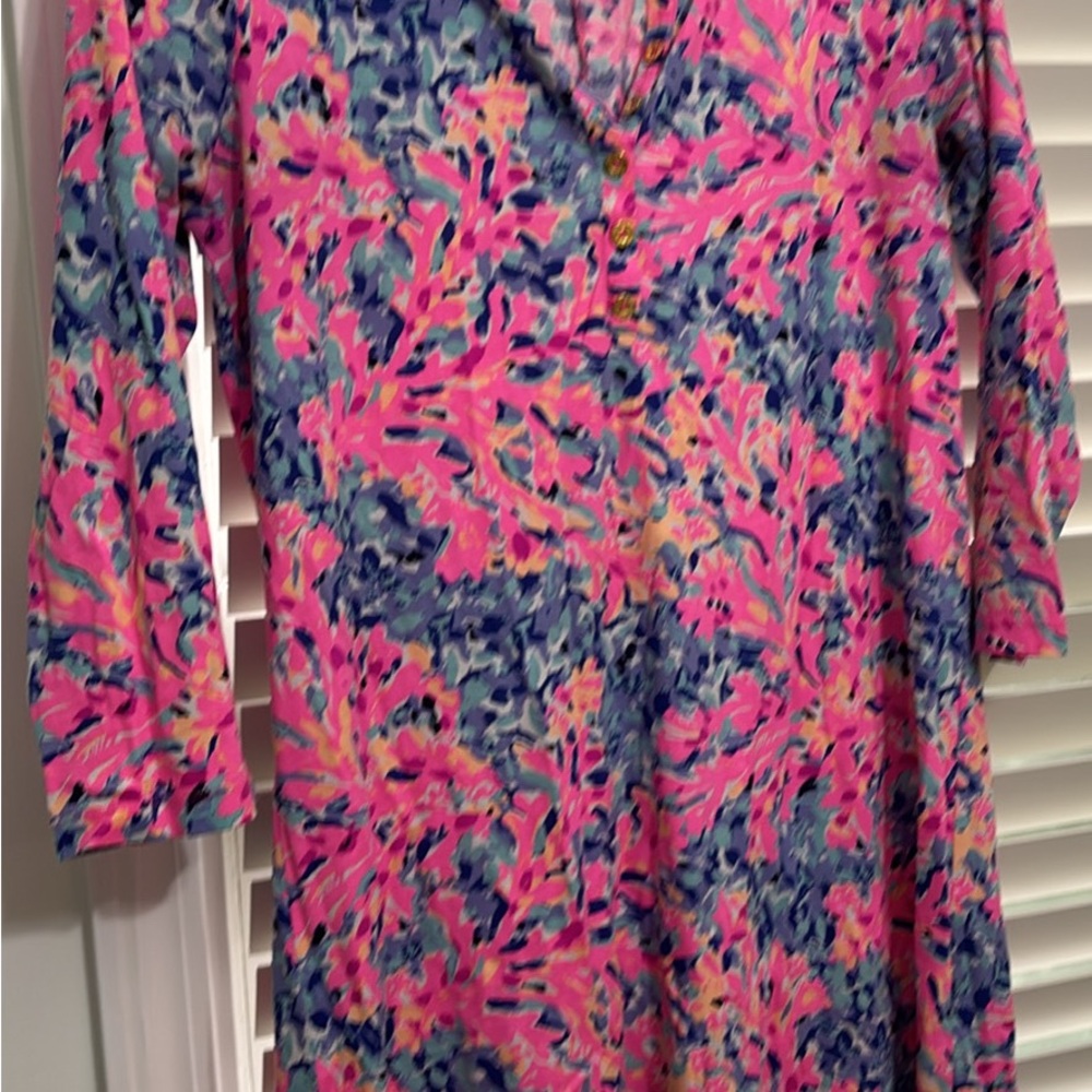 Lilly Pulitzer Pink and Blue Long Sleeve Dress